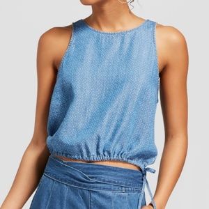 Drawstring Seersucker Tank